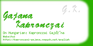 gajana kapronczai business card